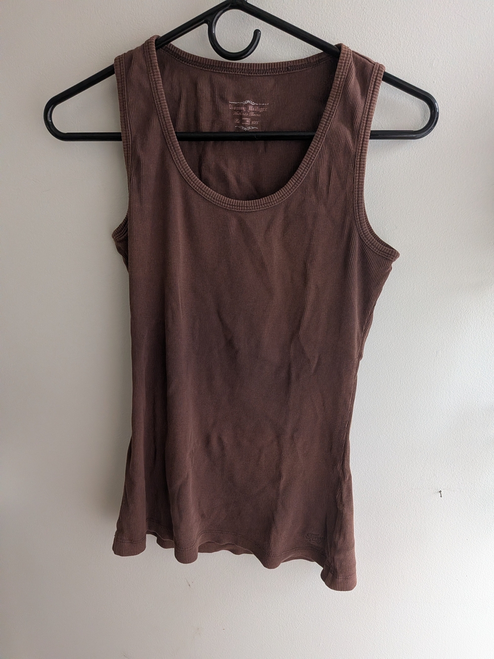 Vintage Tommy Hilfiger Women's Brown Tank Top - Classic Ribbed Scoop Neck